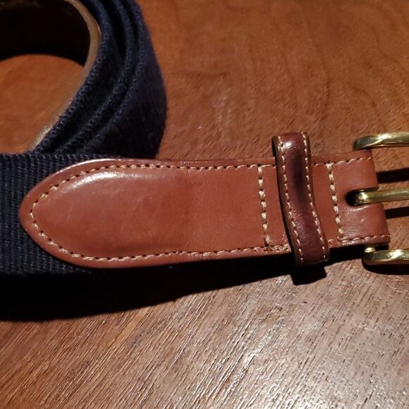 Torino European Ribbed Surcingle Navy Blue Belt 44 - Picture 3 of 10